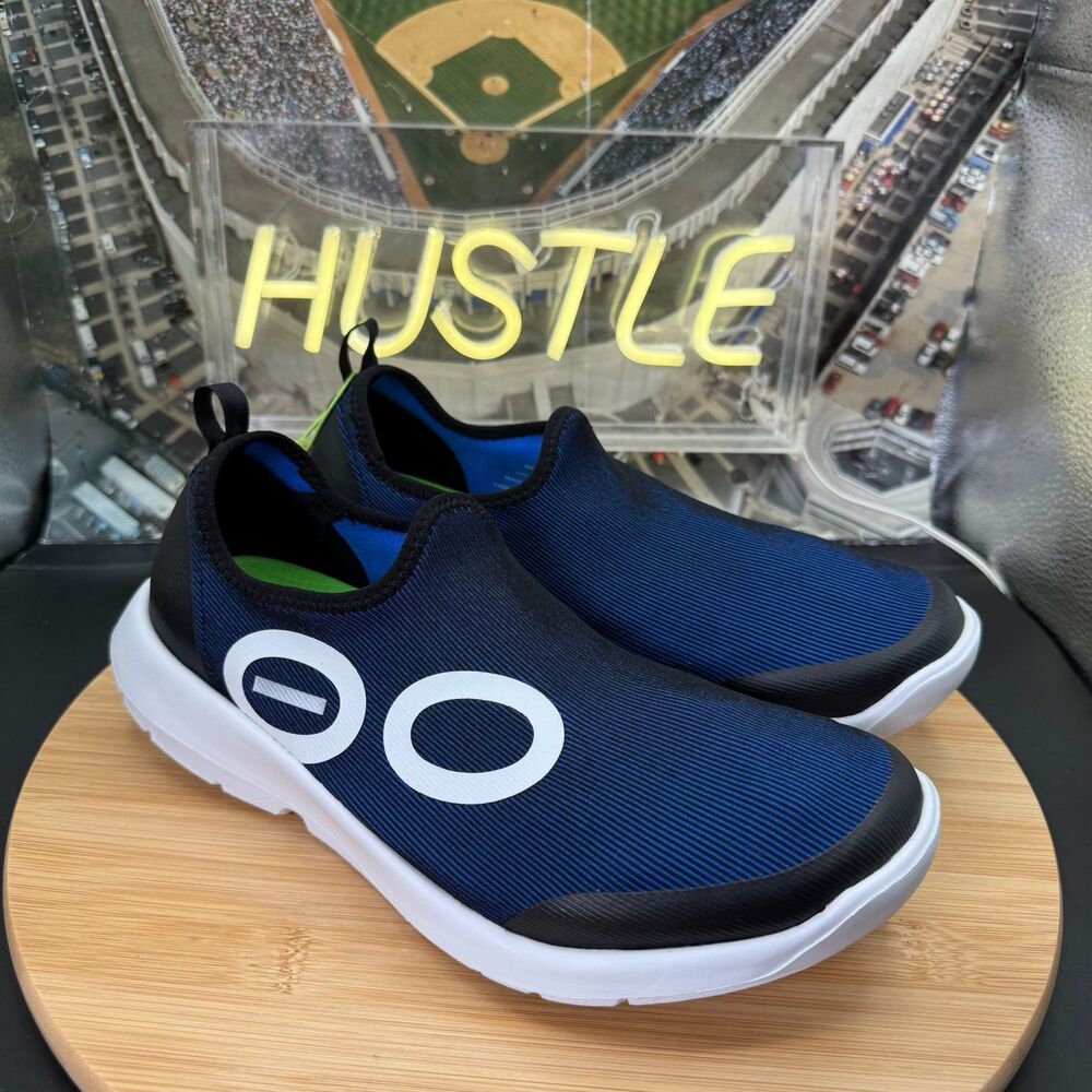 Oofos OOmg Sport Slip-On Recovery Navy White Sole Mens Sz 8 NWT